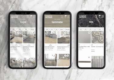 Graphic design portfolio showcasing UX work for Covered by Surfaces