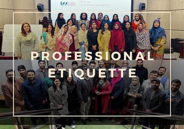 a group of people standing for group picture Exxaura Zaira Yasser