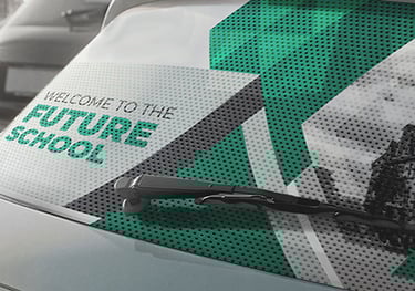 Autocollant pour vitre de voiture perforés