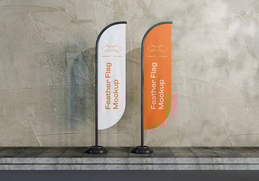 Drapeaux publicitaires sur pied