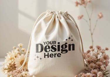 Petit sac à cordon en toile