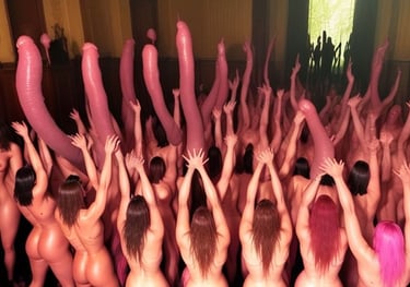 ai image of women worshipping phalluses