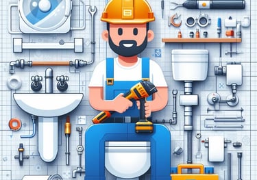 a man in a helmet and overalls sitting on a toilet