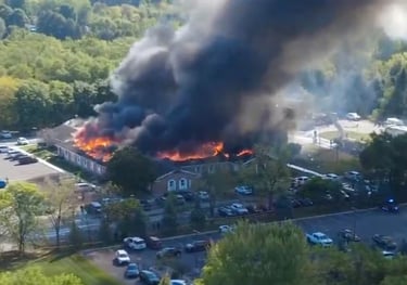 a fire that is in the middle of a large fire