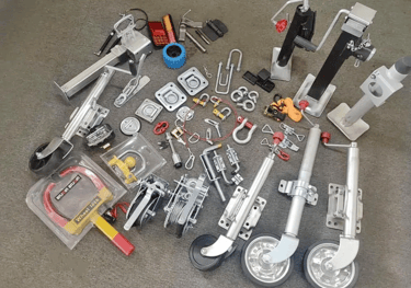 Galvanized trailer parts