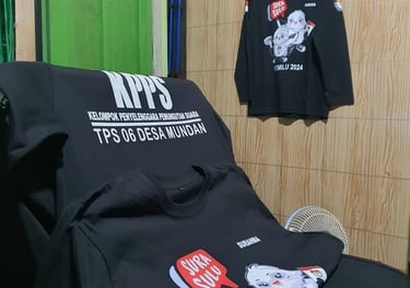 Hasil Cetak Sablon Baju kaos di Dundung Print makassar dengan menggunakan printing DTF Press