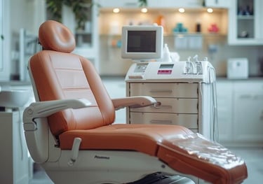 brown medical examination chair
