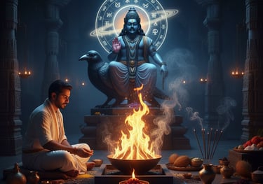 Yantra energization ritual during a puja ceremony