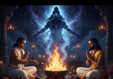 Rahu dosh nivaran puja being performed in a sacred space