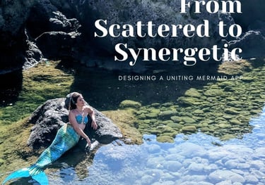 a mermaid in a shallow lake representing the mermaid community APPearl created an app for