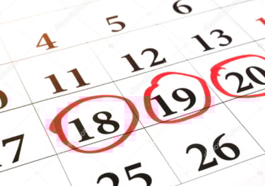 Calendar with red circles