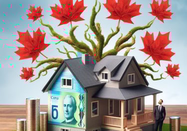 a man standing in front of a house with money. Mortgage renewals and refinancing