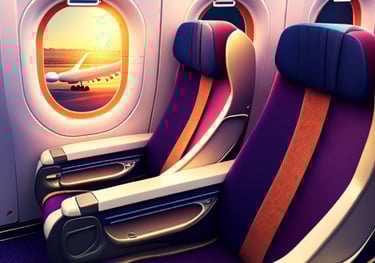 a row of seats in a plane with a view of a plane Travel Insurance Quote TWC Financial