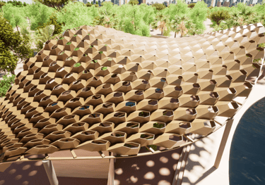 hexagon canopy concept design parametric architecture