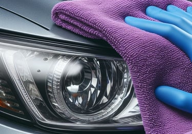 Žmogus atnaujina automobilio žibintus