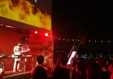 a man standing in front of a screen sound engineering for an artist live performance beirut ked 