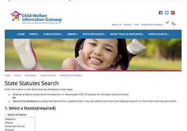 a child's website page with a child in the background
