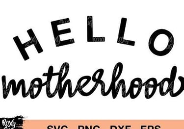 a white background with the words Hello motherhood