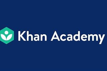  a blue background with the words khan academy