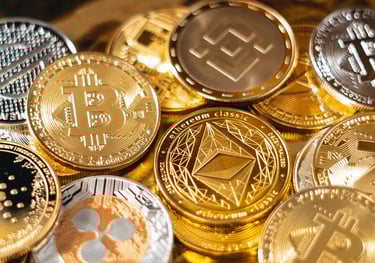 crypto currency coins in physical form