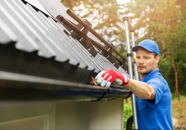 Cleveland contractor jc gutters cleans gutter system on Cleveland home