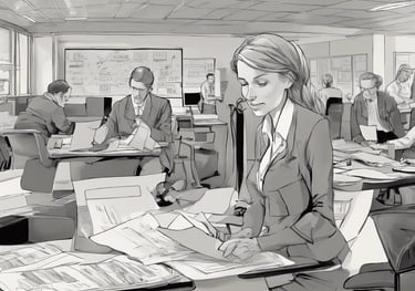 a group of people standing around a display of video screens