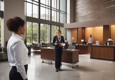 A curved facade covered in white latticework