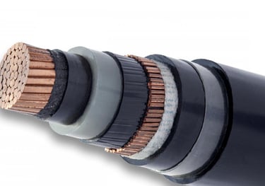 a close up of a cable with a cable Kabel Metal Indonesia