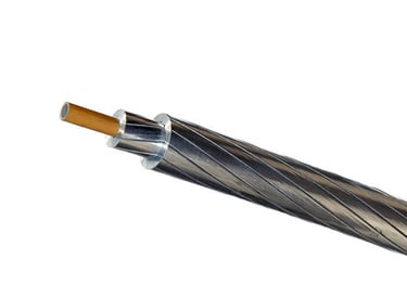 a close up of a black and white cable wire with a brown cable Kabel Metal Indonesia
