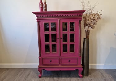 Plum-painted cabinet – Absolutely Mintage furniture commission