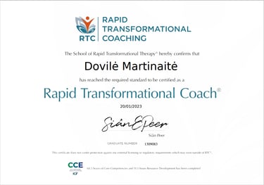 Dovilė Martin Spartaus transformacinio koučingo diplomas