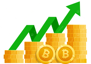 Cartoon-style stack of gold coins with an upward arrow symbolizing growth through DeFi strategies