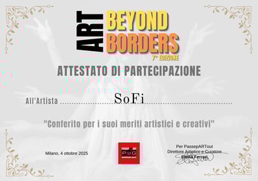 Certificat de ma participation à la 7e édition de l'Art beyond Bonders