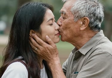 Older man and younger woman