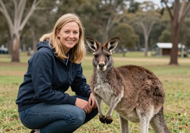 Australian Woman and Kangaroo