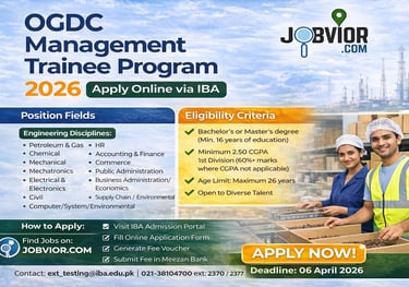 OGDC Management Trainee Program 2026 job details, eligibility criteria, and apply online via IBA