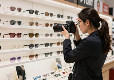 Team collaborating over colorful marketing strategy charts in a bright office.