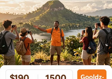 A curved facade covered in white latticework