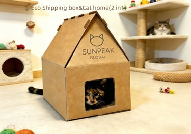 Moisture-resistant corrugated cat house shipping box for pet brands in Malaysia and Thailand
