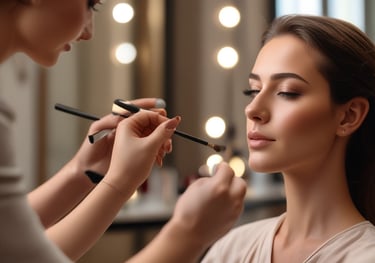 a quinceanera is getting ready to be a professional makeup artist