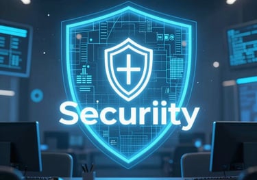 Illustration of cloud computing with secure data connections.