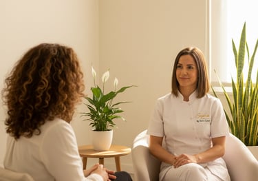 Sara Costa em consulta com uma cliente