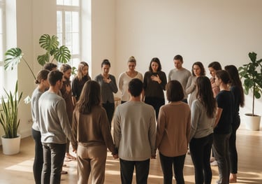 Sessão de constelações familiares em grupo