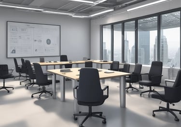 A curved facade covered in white latticework