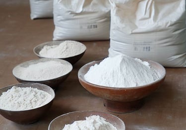 Natural enzyme powder in bowls