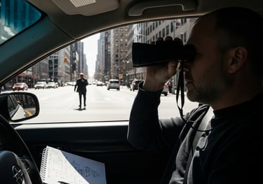 man holding a binoculars