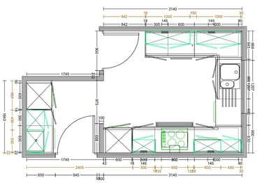 Kitchen design floor plan