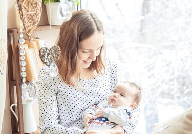 New mom unboxing baby care products at home