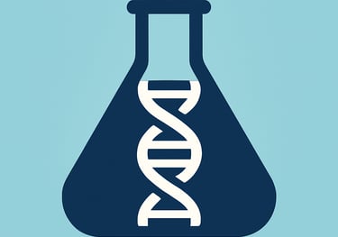 icone ilustrativo de becker com logo de DNA 