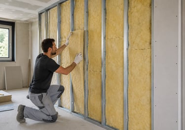 Pose d’un isolant thermique et acoustique dans les murs pour améliorer le confort et l’efficacité én